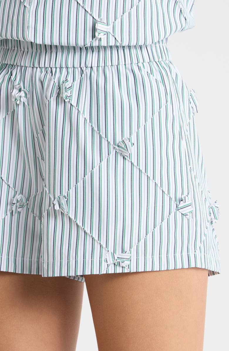 MAUDE CLUB Porter Stripe Quilted Shorts, Alternate, color, Green Stripe