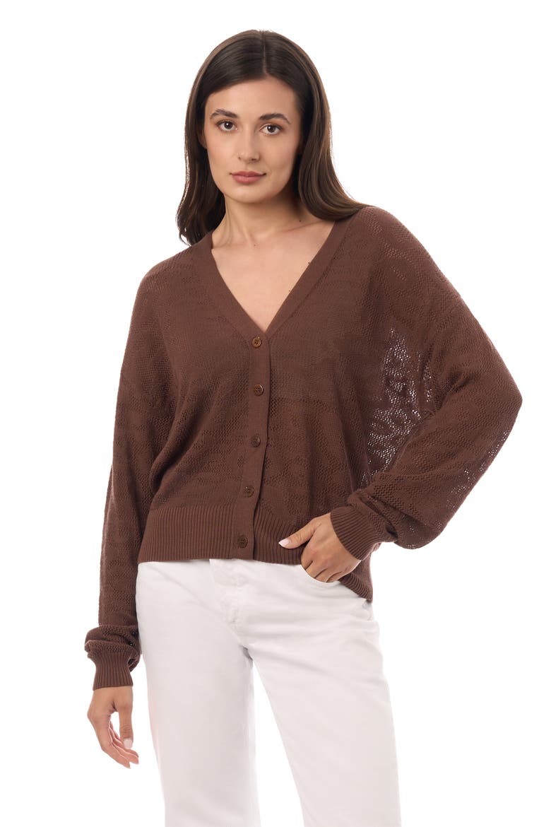 Leopard V-Neck Cardigan, Main, color, Nutshell