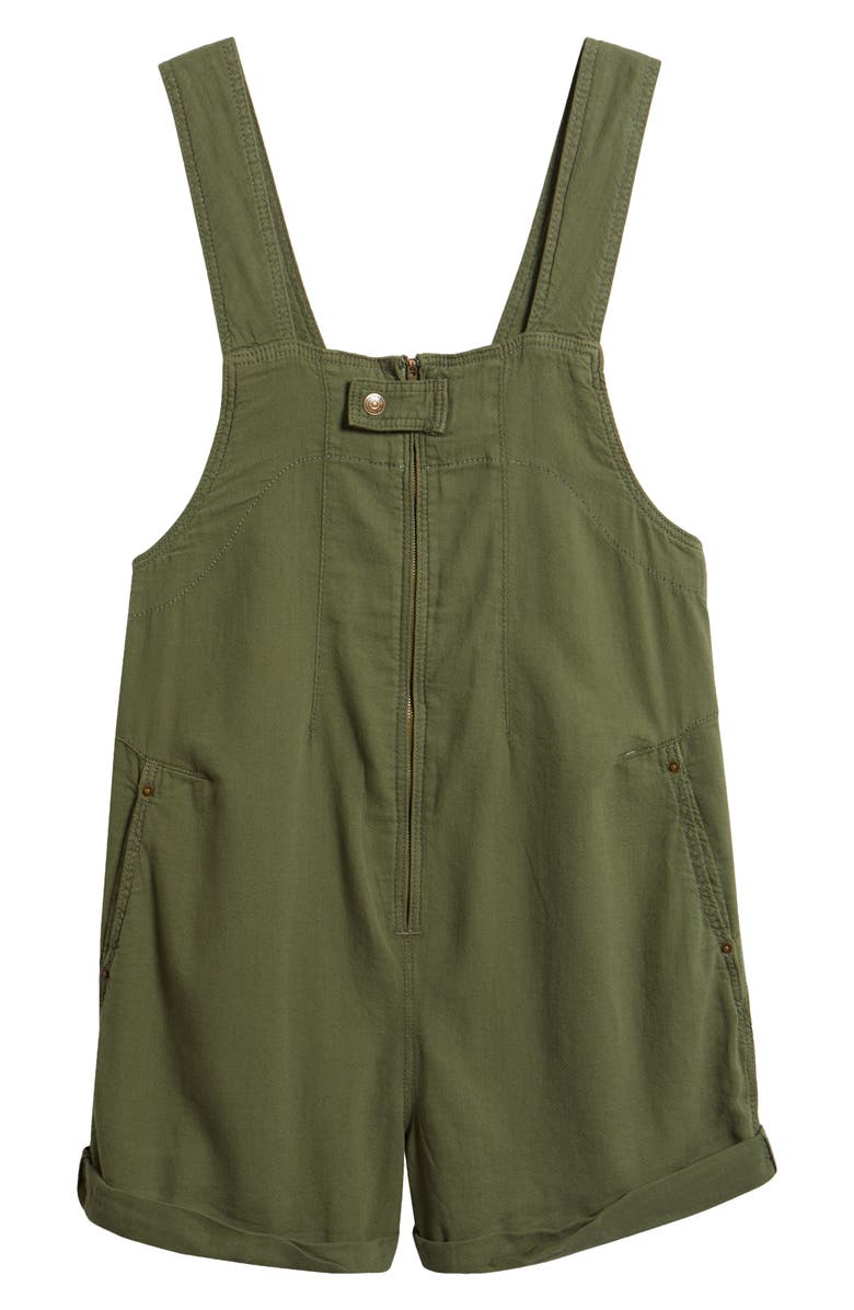 Free People Jude Cotton Shortalls, Alternate, color, Verdant