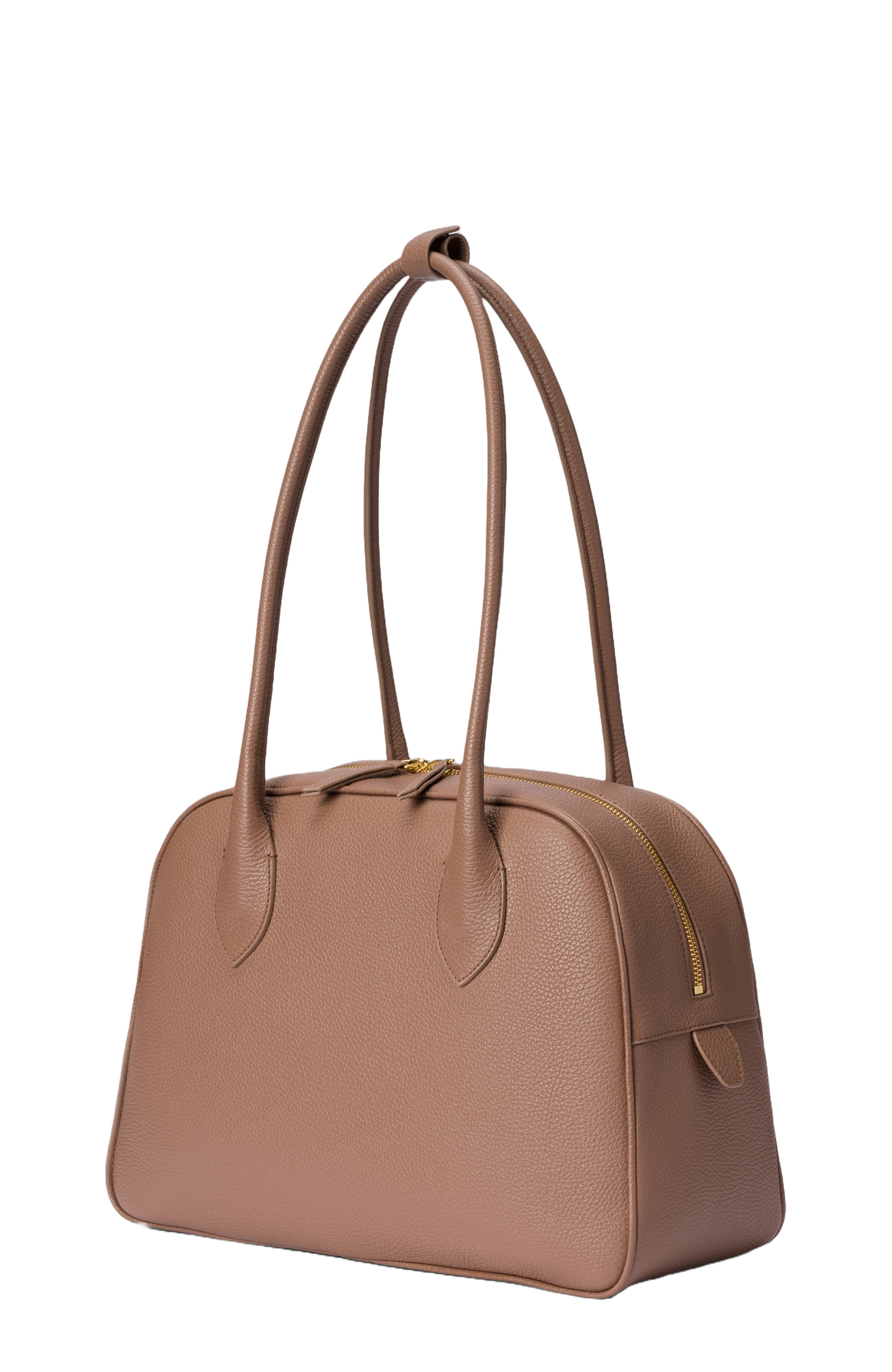 Leather Autostrada Tote Bag, Alternate, color, Taupe