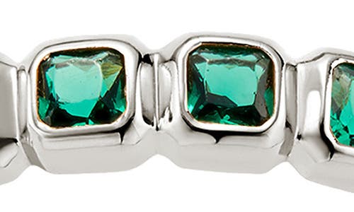 Made By Mary Cubic Zirconia Eternity Birthstone Ring In Green