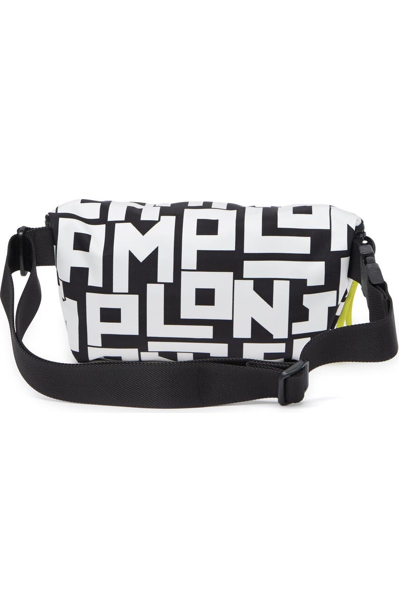 Longchamp Leather Trimmed Large Belt Bag, Alternate, color, Blk/White