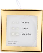 NORDSTROM RACK Set of 3 Everyday Faux Pearl Stud Earrings