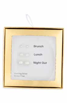 NORDSTROM RACK Set of 3 Everyday Faux Pearl Stud Earrings