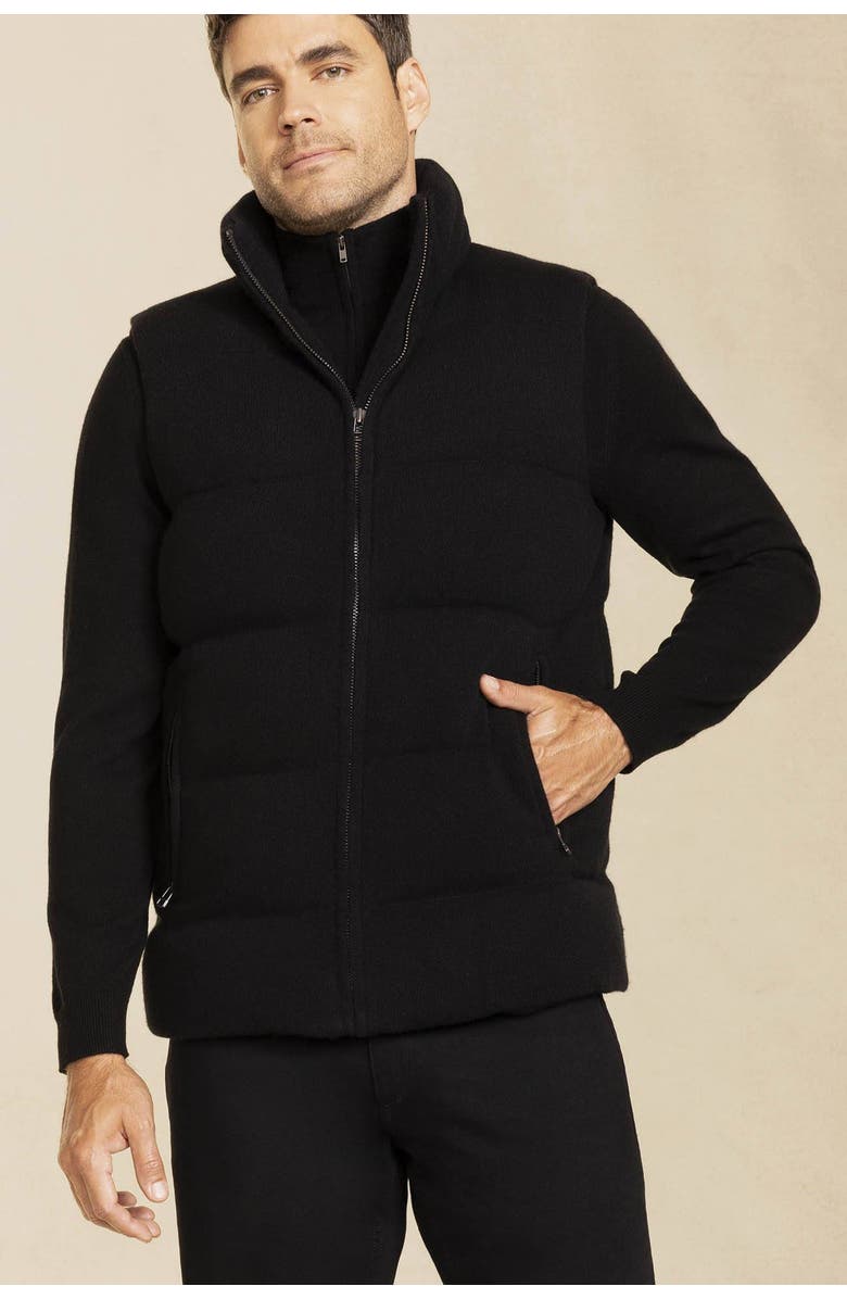 NAKED CASHMERE Cody Cashmere Puffer Vest, Alternate, color, Black
