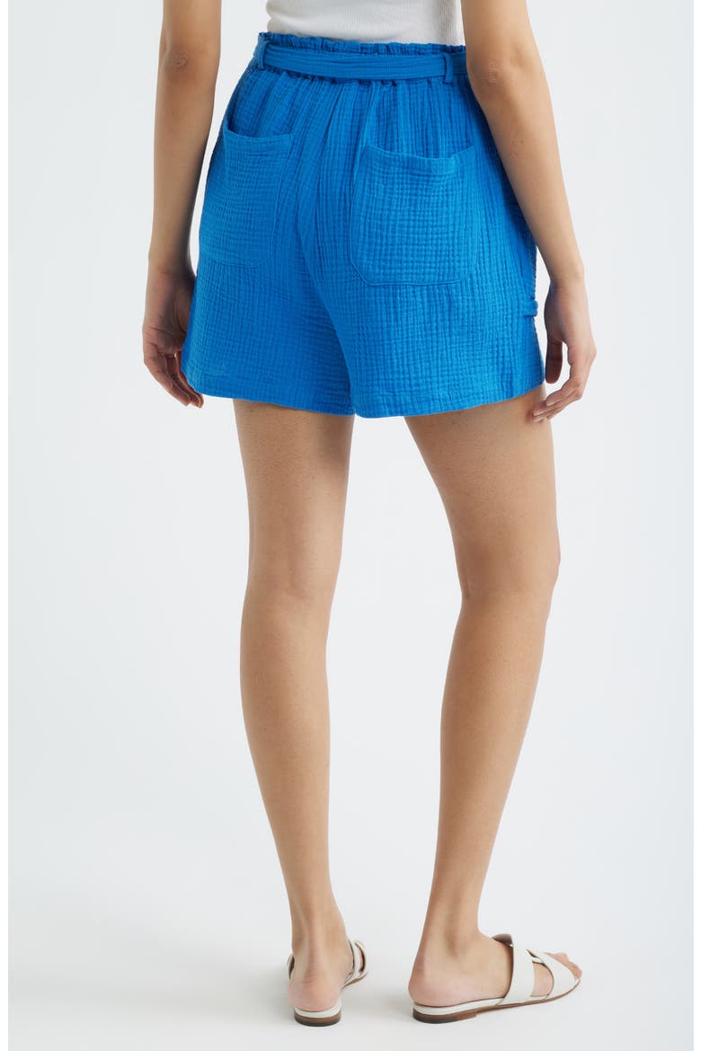 Woven Cotton Shorts, Alternate, color, COBALT