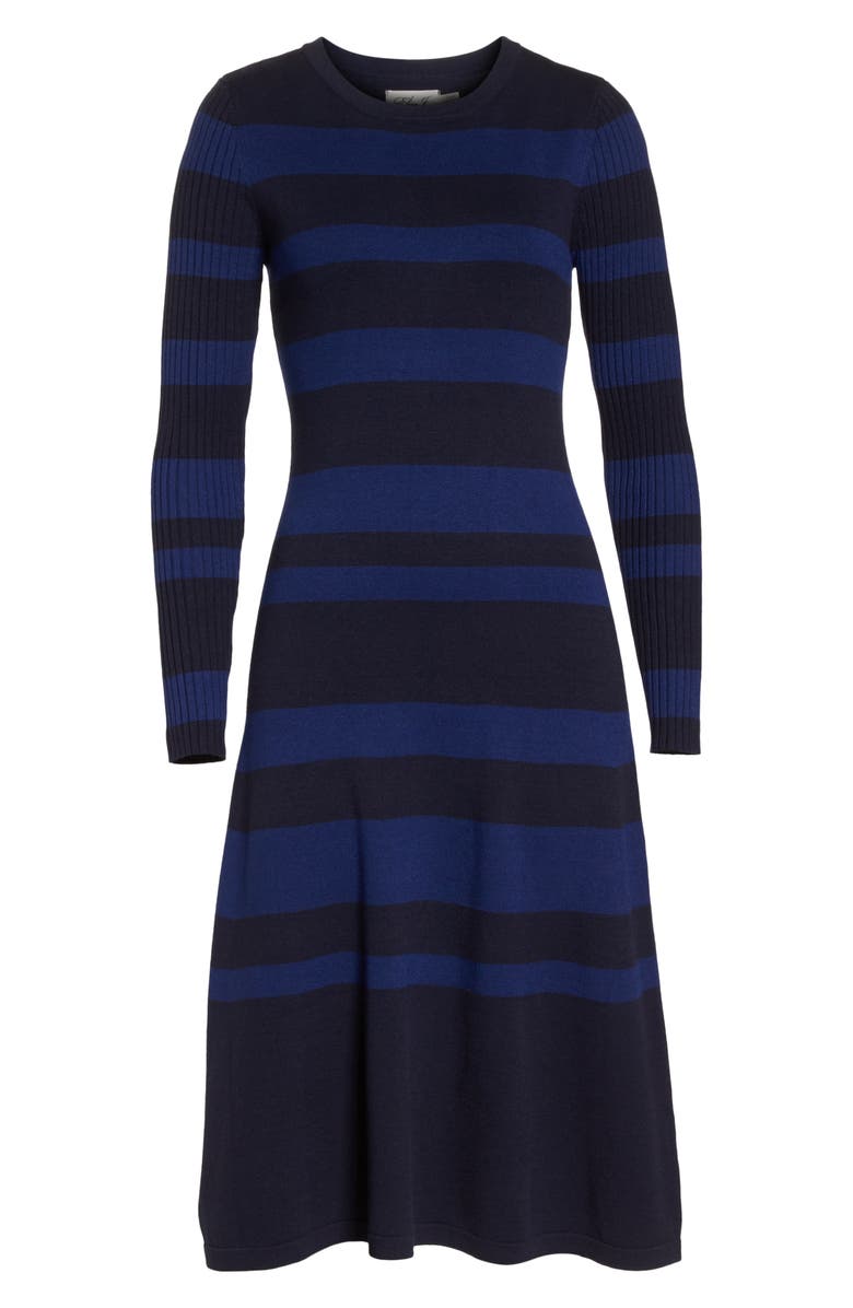 Eliza J Stripe Midi Dress, Alternate, color,