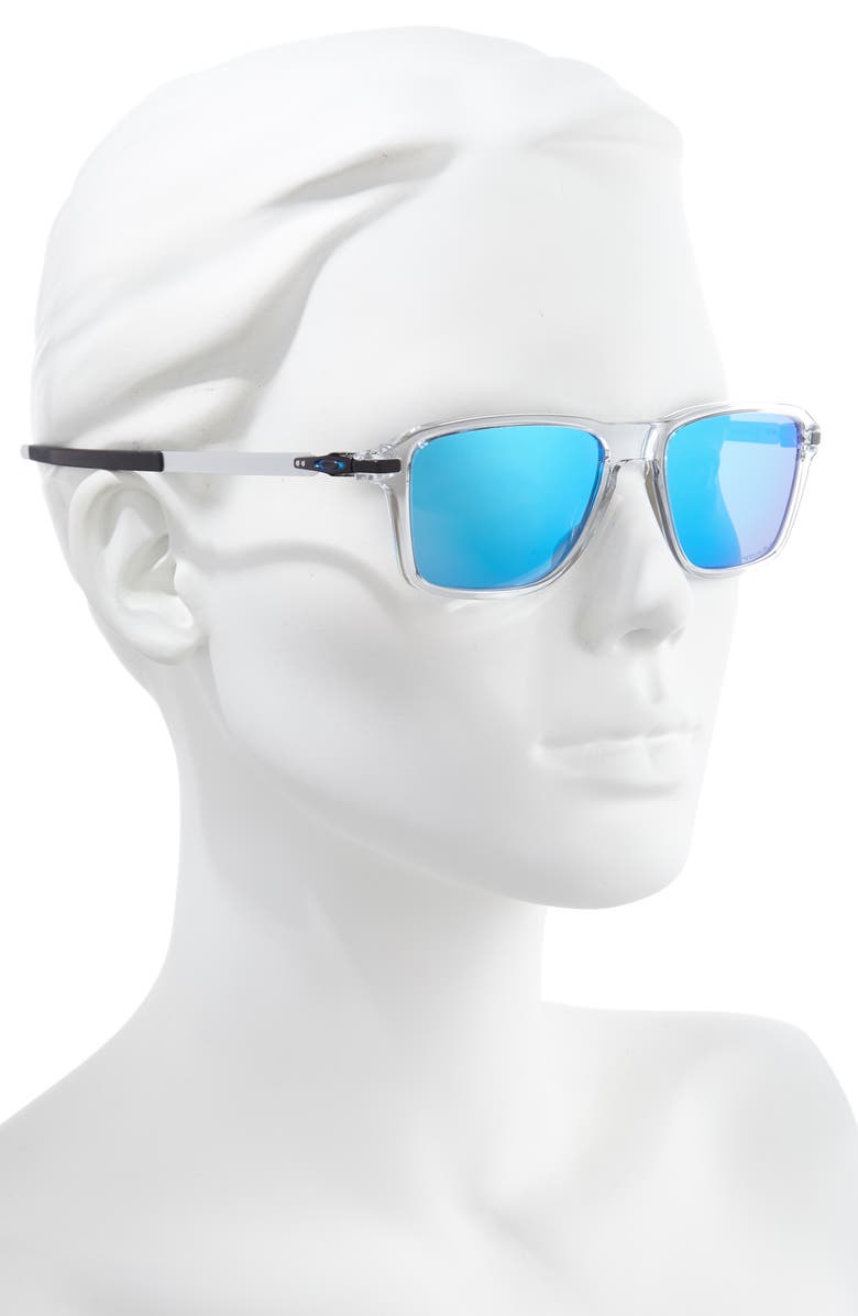 Oakley Wheel House 55mm Square Sunglasses, Alternate, color, Polished Clear/ Prizm Sapphire