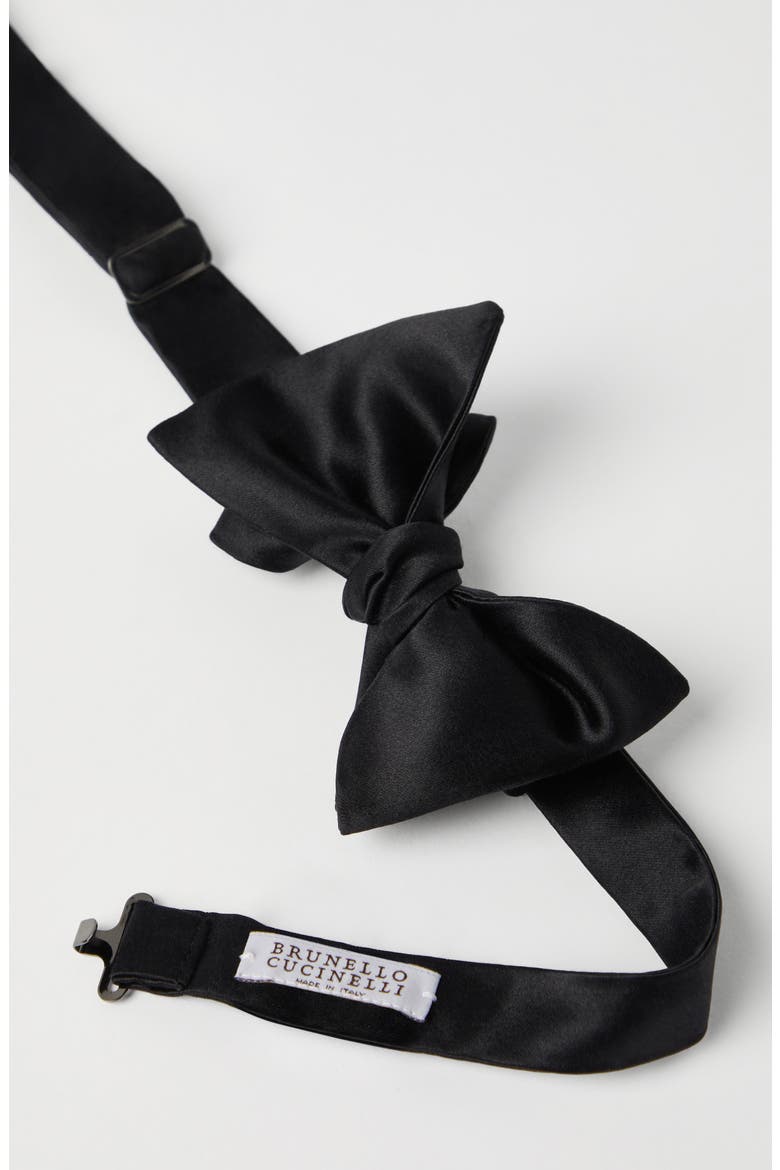 Satin bowtie, Alternate, color, Black