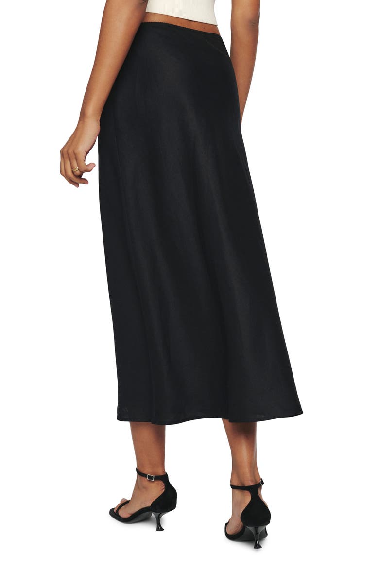 Layla Linen Skirt, Alternate, color, BLACK