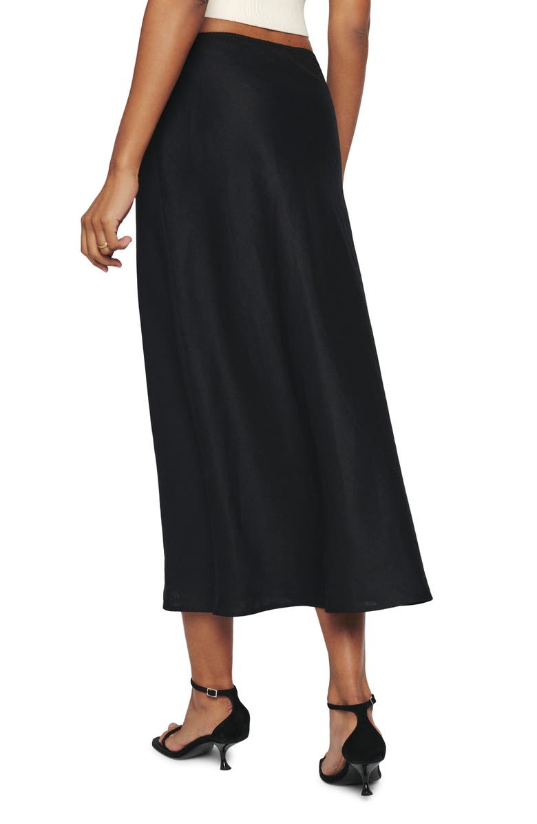 Reformation Layla Linen Skirt, Alternate, color, Black
