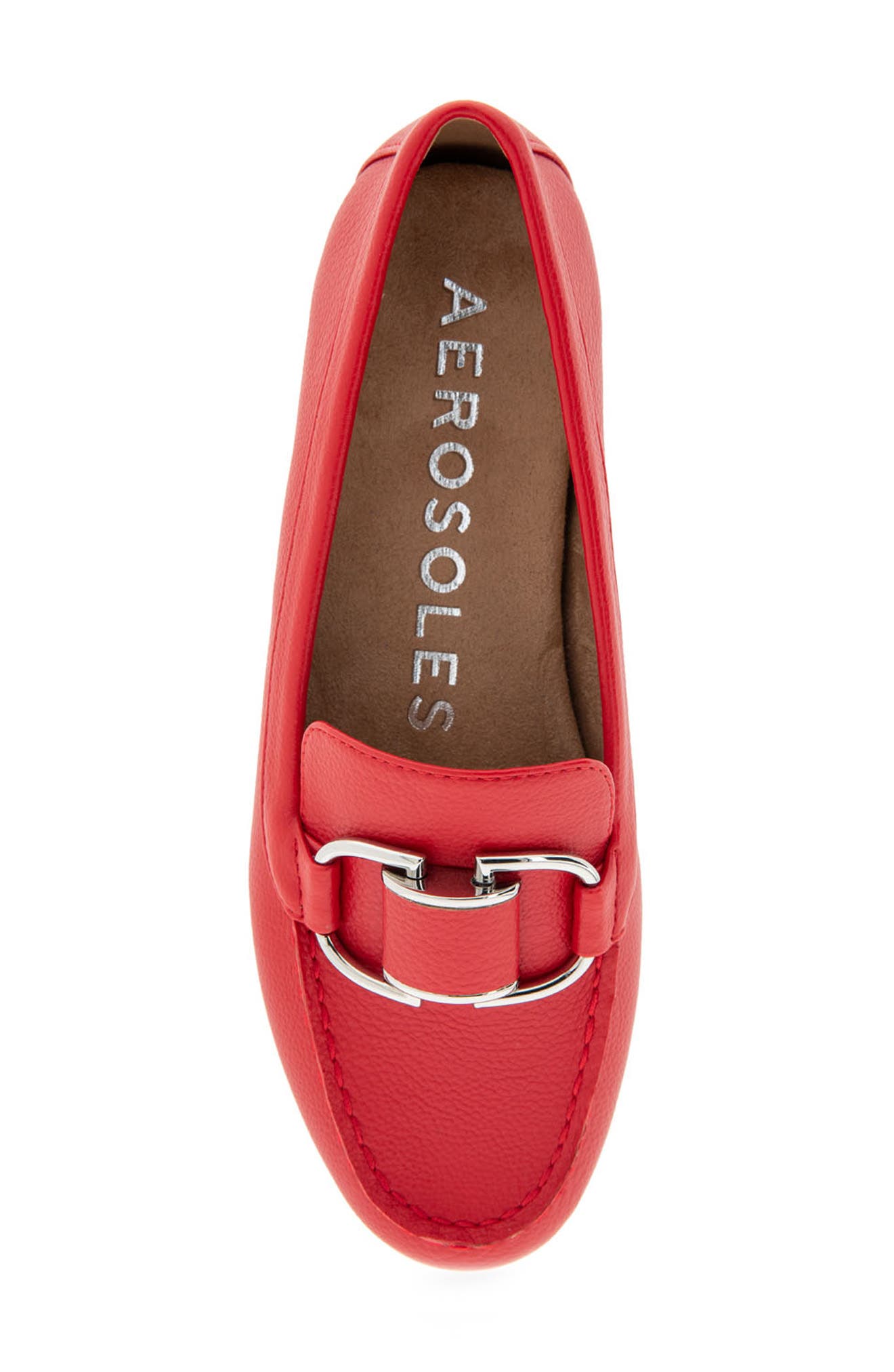 Aerosoles Denver Buckle Loafer, Alternate, color, Racing Red Pu Leather