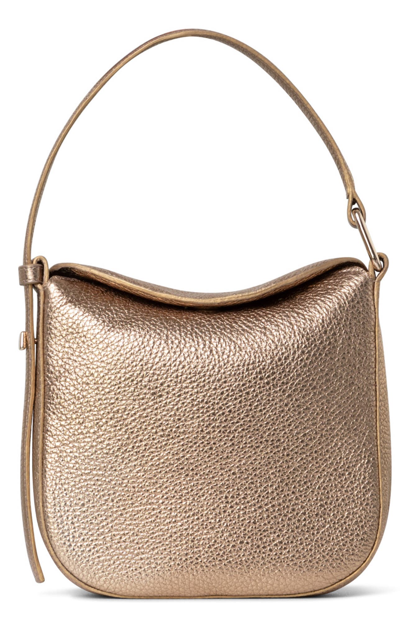 Akris Mini Anna Metallic Leather Hobo Bag, Main, color, 