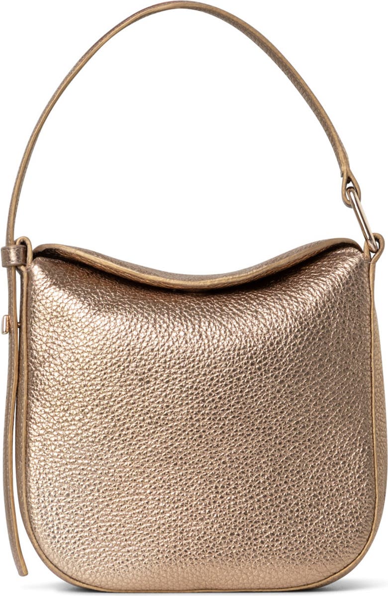 Akris Mini Anna Metallic Leather Hobo Bag, Main, color,