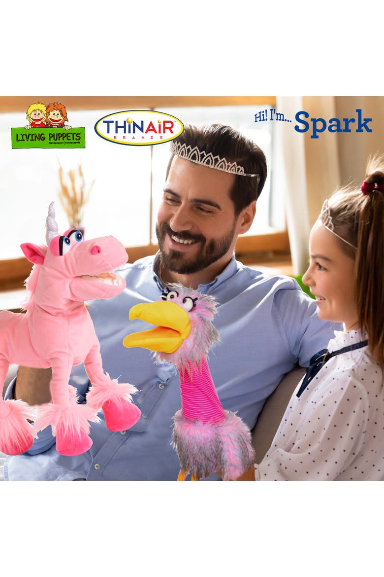 Spark The Pink Unicorn 16 Inch Plush Hand Puppet, Alternate, color, Pink