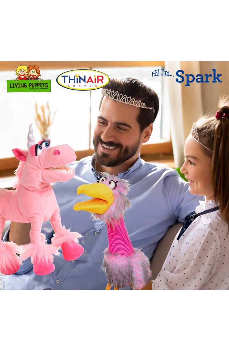Living Puppets Spark The Pink Unicorn 16 Inch Plush Hand Puppet, Alternate, color, Pink