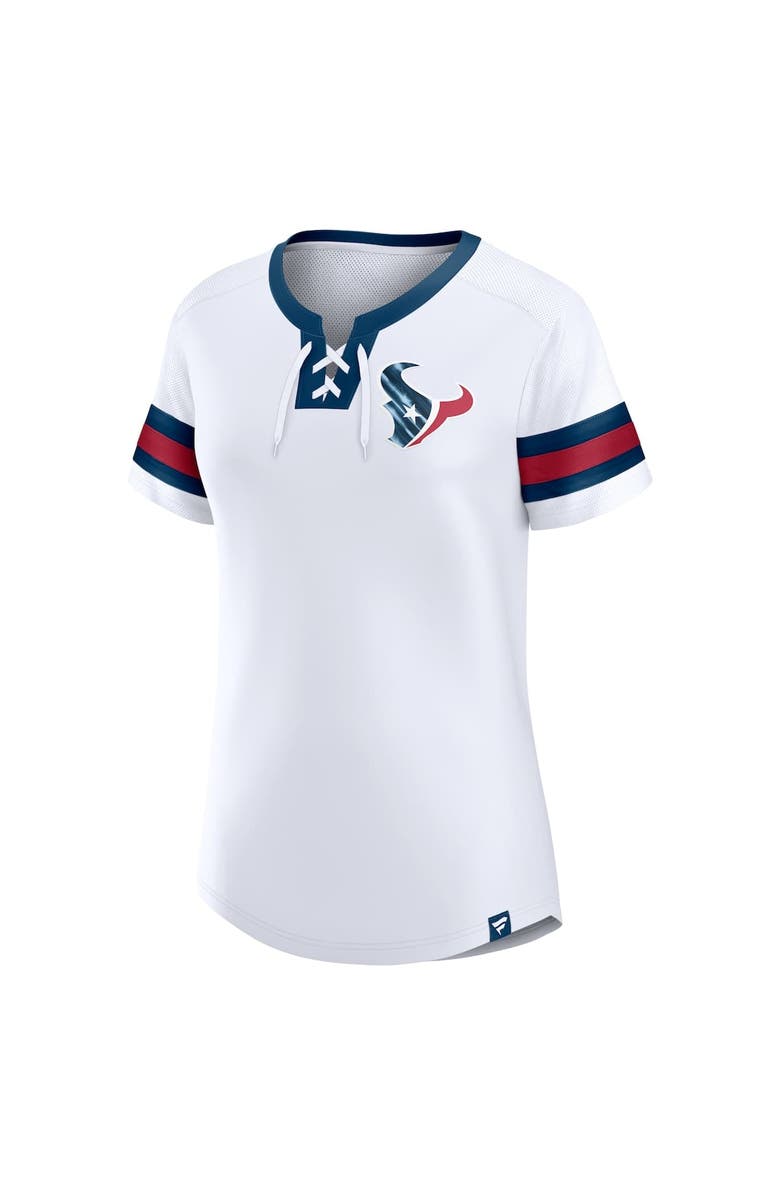FANATICS Women's Fanatics White Houston Texans Sunday Best Lace-Up T-Shirt, Alternate, color, White
