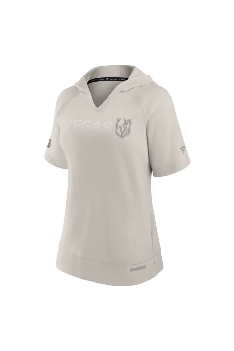 Women's Fanatics Cream Vegas Golden Knights Authentic Pro Road Fashion V-Neck Hoodie T-Shirt, Alternate, color, Cream