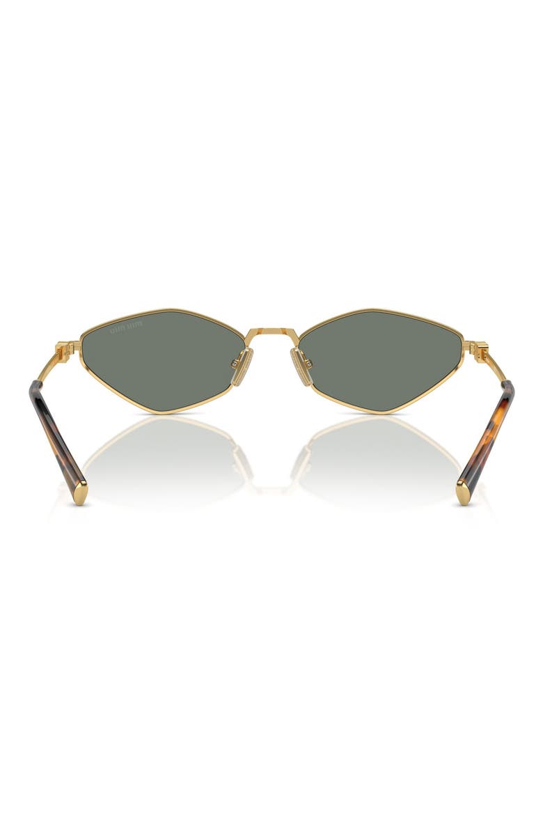 56mm Irregular Sunglasses, Alternate, color, GOLD / GREEN MIRROR / SILVER