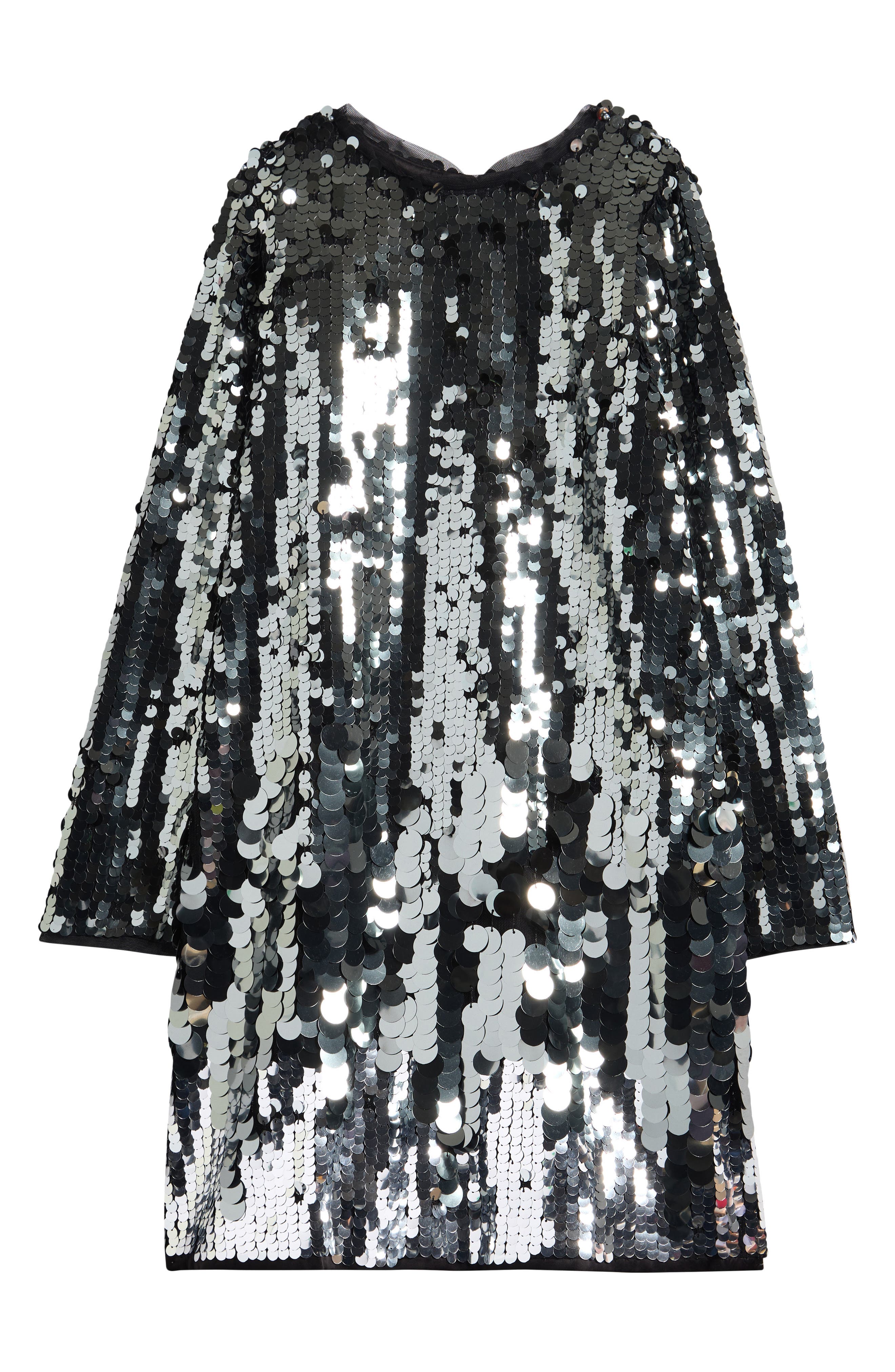 Reiss Kids' Paillette Long Sleeve Dress