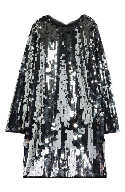 Kids' Paillette Long Sleeve Dress (Big Kid)