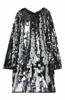 Reiss Kids' Paillette Long Sleeve Dress