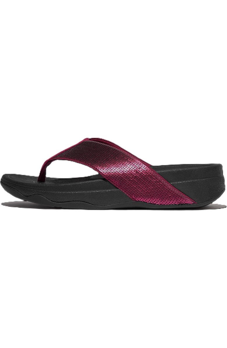 FitFlop Surfa Sequin Toe Post Sandals, Alternate, color, Ruby