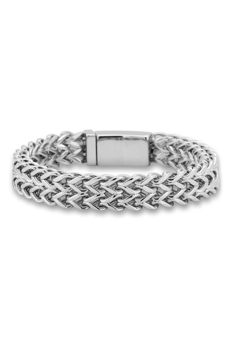 Men's Bold Wheat Chain Bracelet, Main, color, SILVER