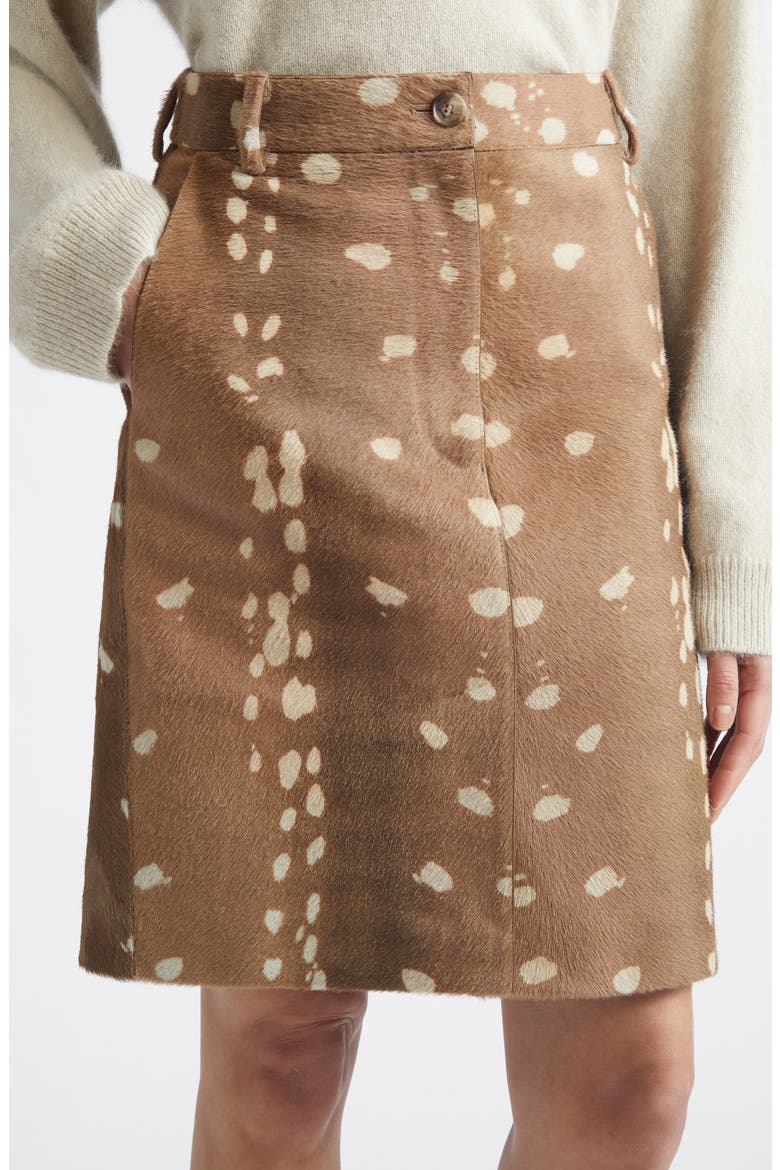 Mica Genuine Calf Hair Skirt, Alternate, color, DEER