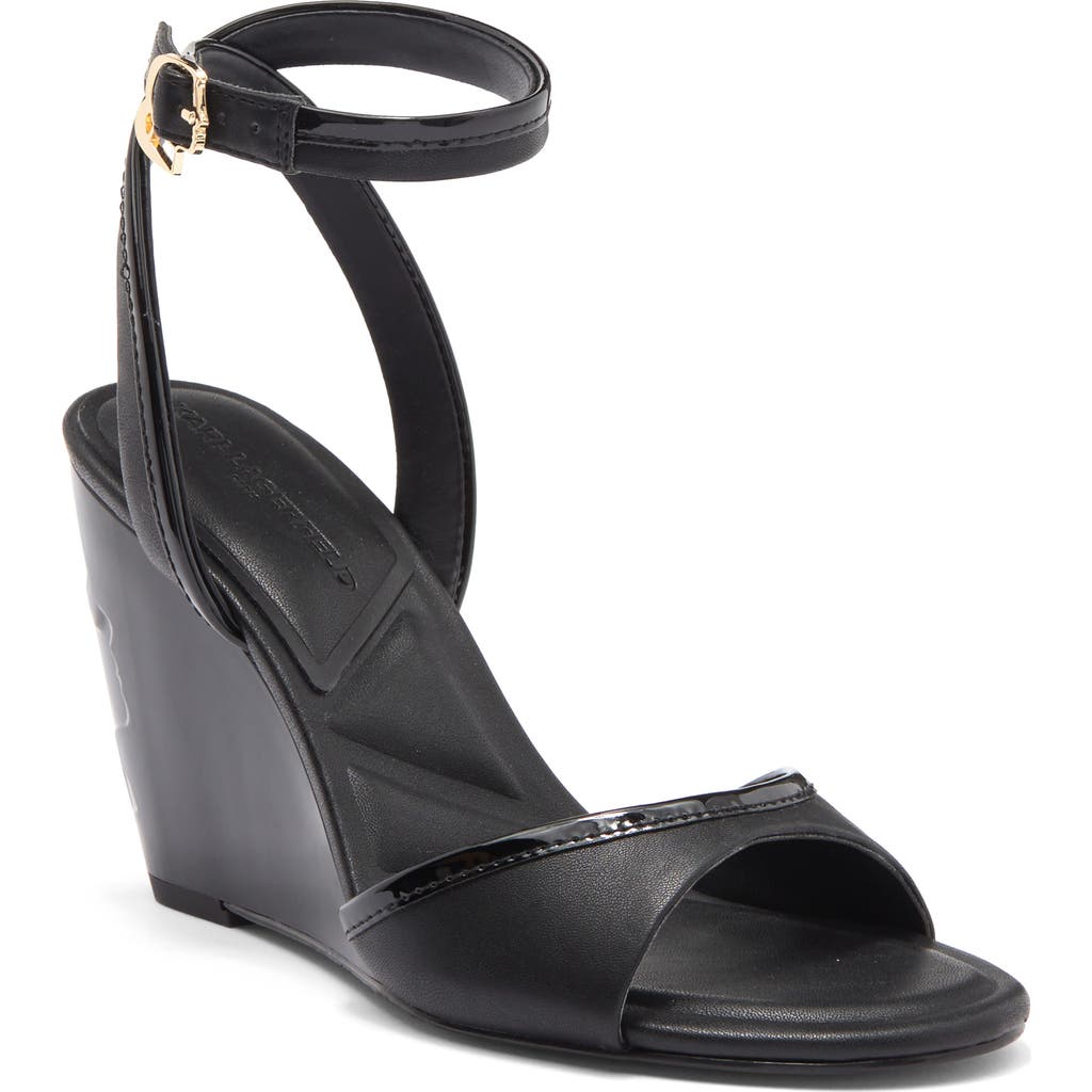 Karl Lagerfeld Paris Kersey Wedge Sandal In Black