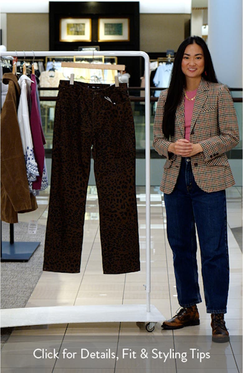 Leopard Print Straight Leg Jeans, sales video thumbnail
