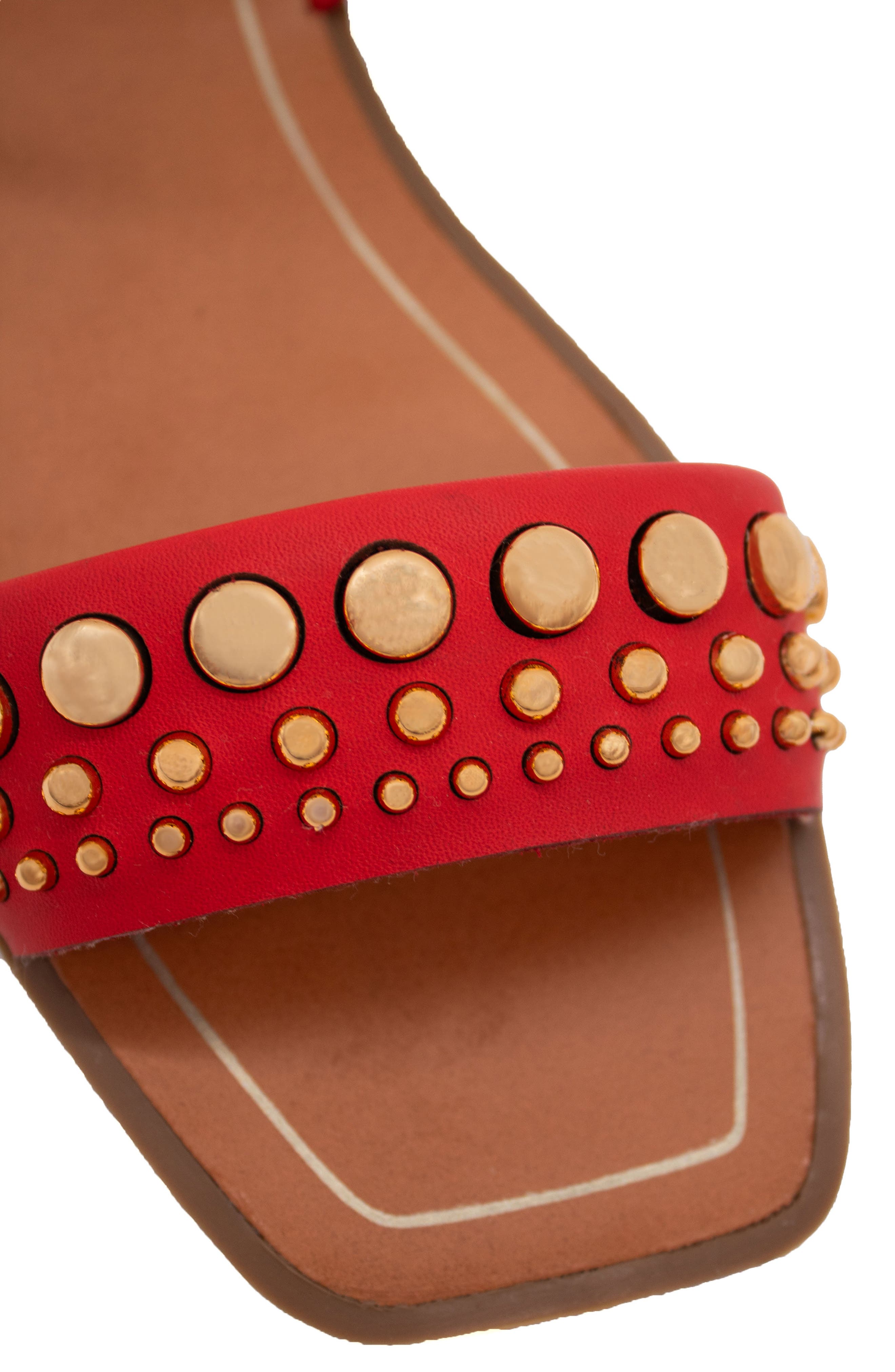 Studded Sandal, Alternate, color, VERMELHO