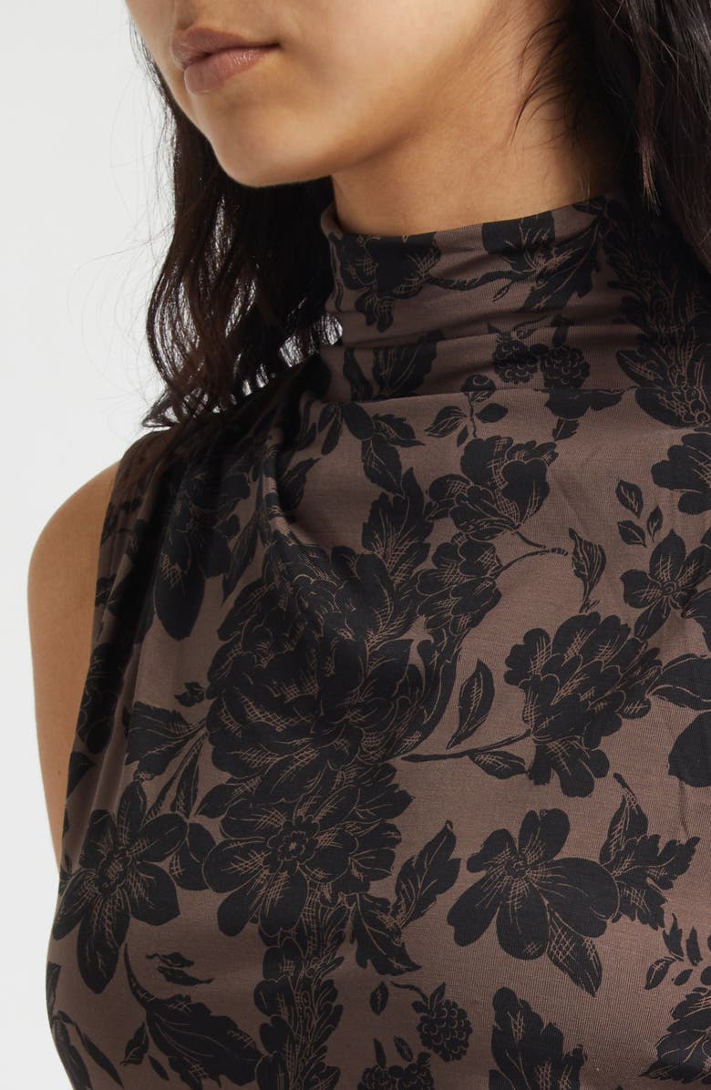 Veronica Beard Mylie Sleeveless Turtleneck Top, Alternate, color, Dark Lichen Black