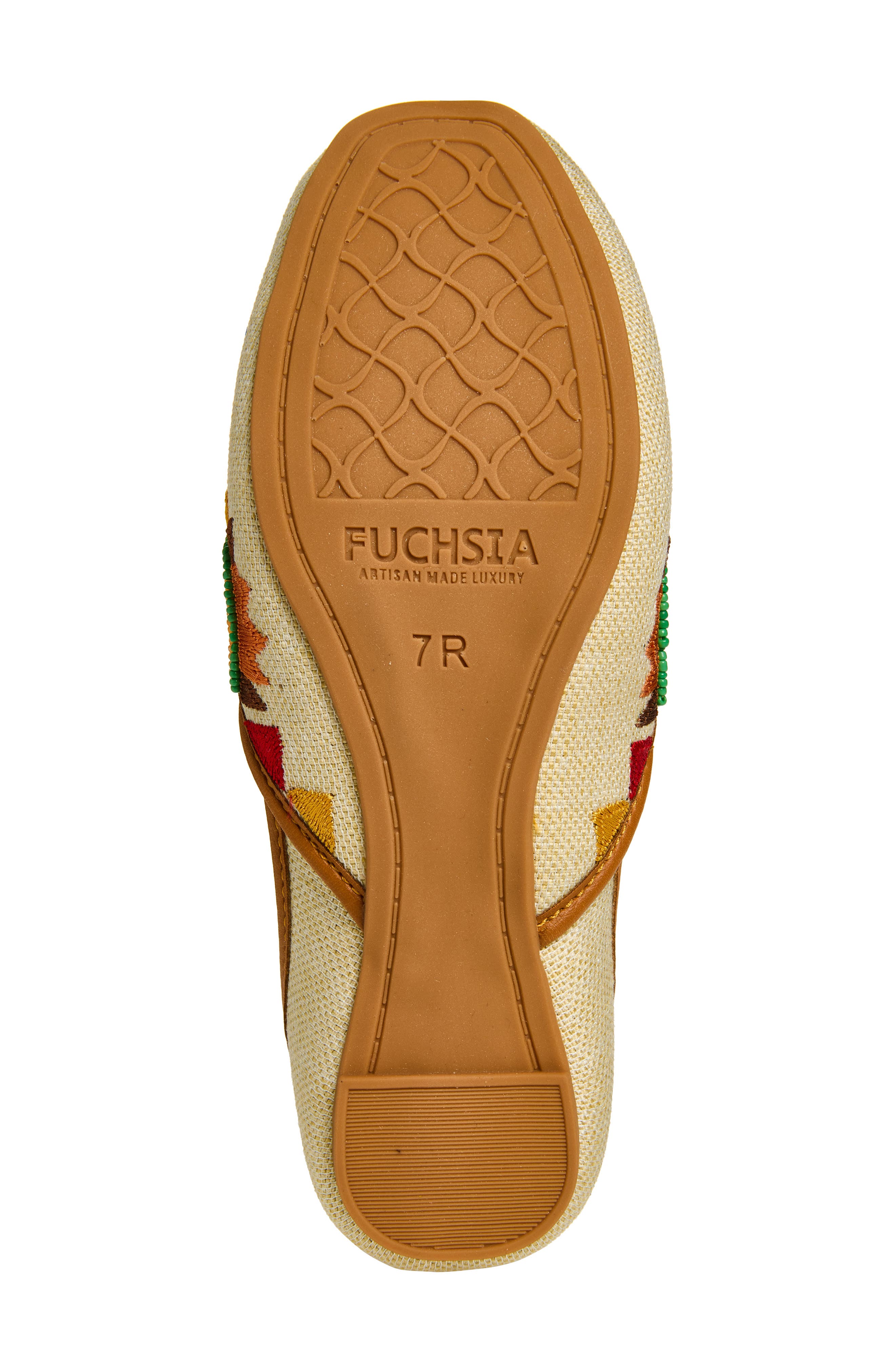 FUCHSIA Embroidered Jutti Flat, Alternate, color, Beige