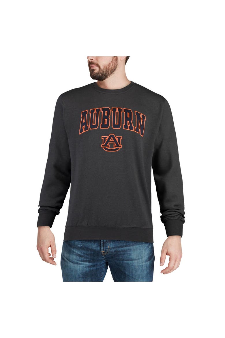 Men's Colosseum Charcoal Auburn Tigers Arch & Logo Crew Neck Sweatshirt, Alternate, color, Charcoal