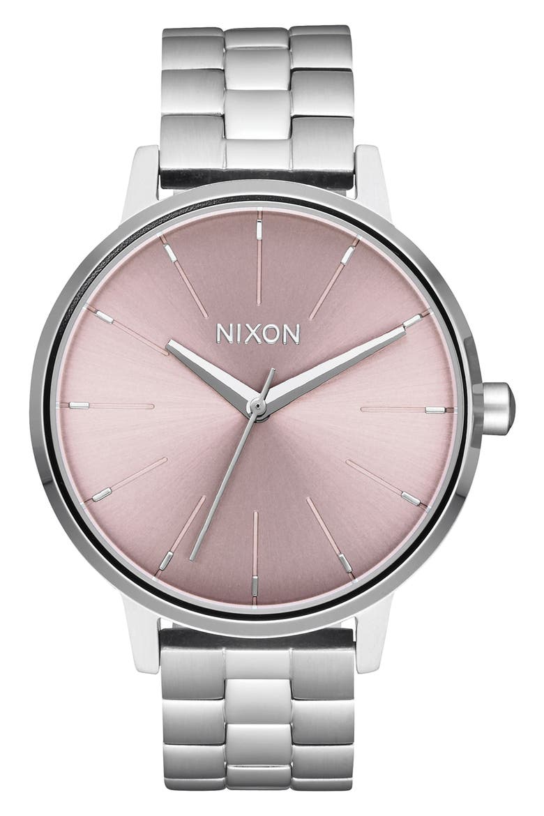 The Kensington Bracelet Watch, 37mm, Main, color, SILVER/ LAVENDER/ SILVER