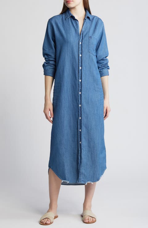 Rory Long Sleeve Denim Maxi Shirtdress