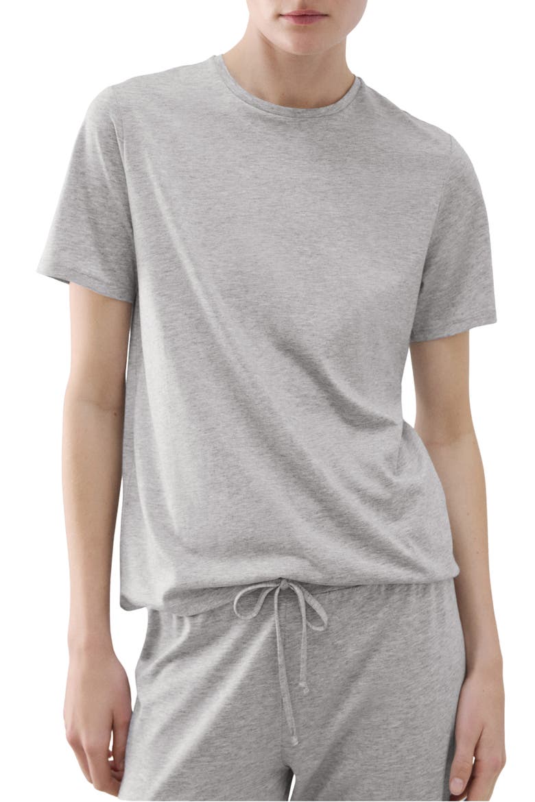 Short Sleeve Pajama T-Shirt, Main, color, LIGHT/ PASTEL GREY
