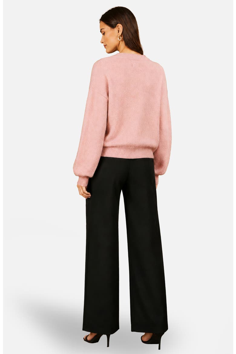 Sequinned Bow Neckline Jumper, Alternate, color, Blush