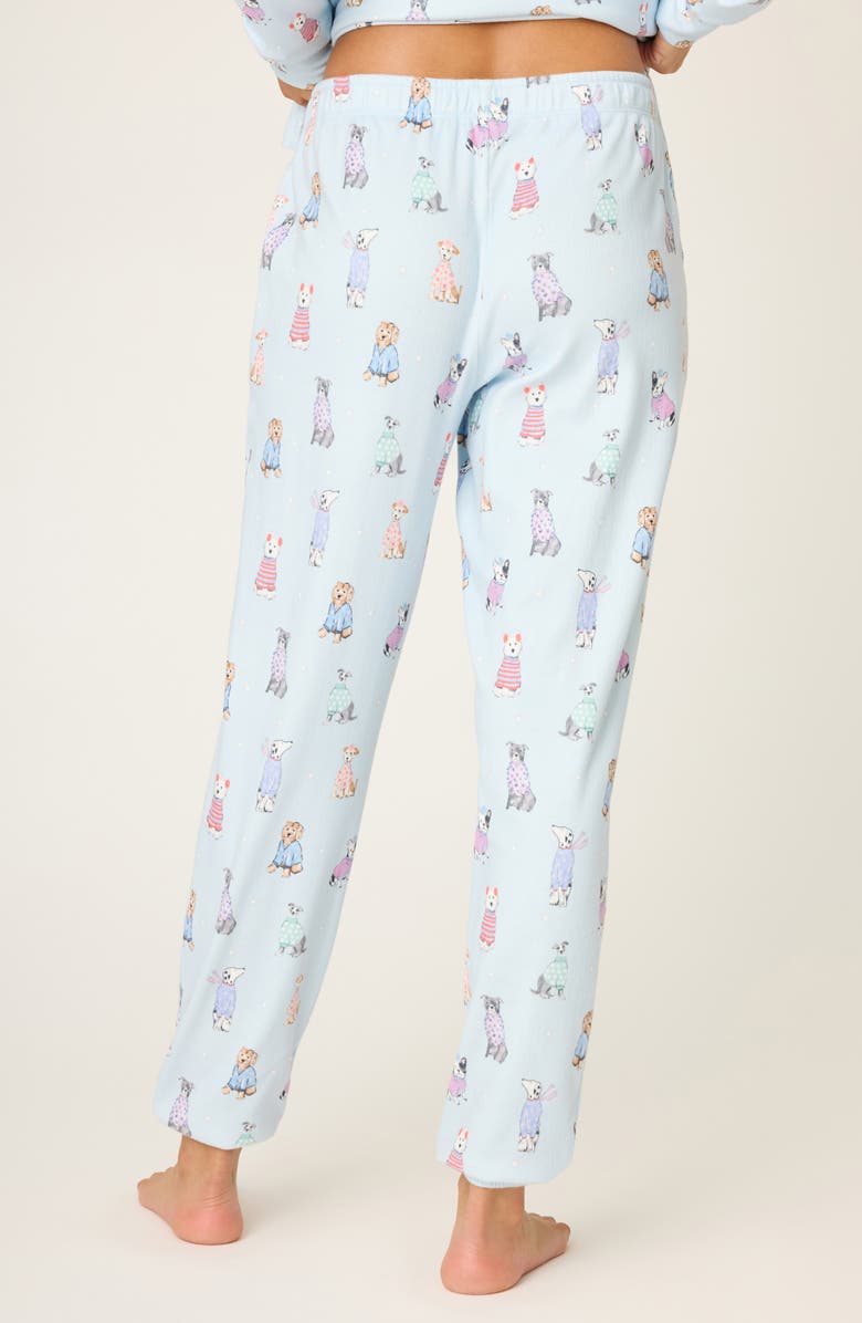 PJ Salvage Doggone Cold Brushed Pointelle Pajamas, Alternate, color, Blue Haze