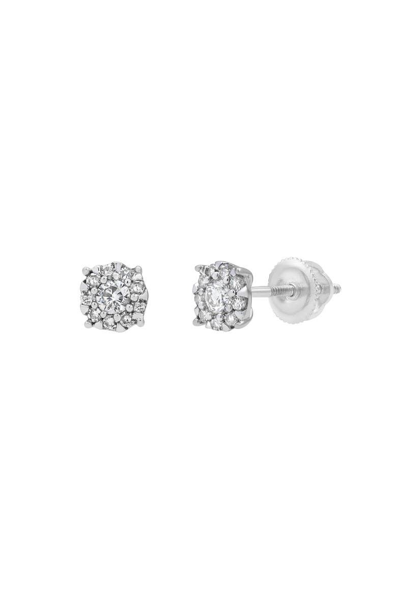 Ethereal 14K White Gold Cluster Diamond Unisex Earrings - 0.25 Ct, Main, color, 14K White Gold