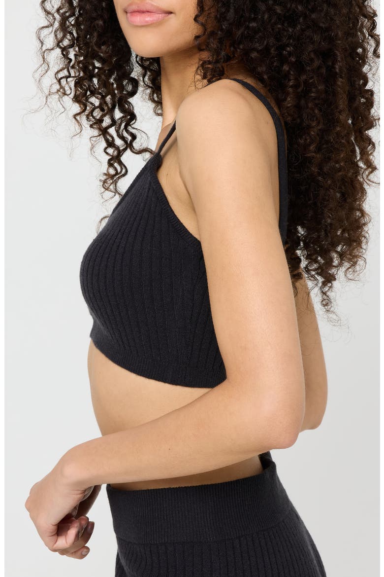 Sofia Ribbed Sweater Bralette, Alternate, color, BLACK