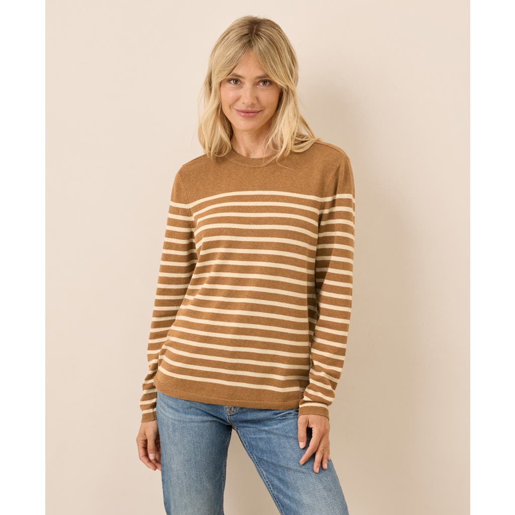 Pact Organic Cotton Classic Fine Knit Crew Sweater In Brown