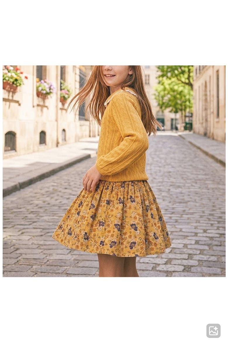 Kids' Whitney Floral Tutu Dress, Alternate, color, MUSTARD