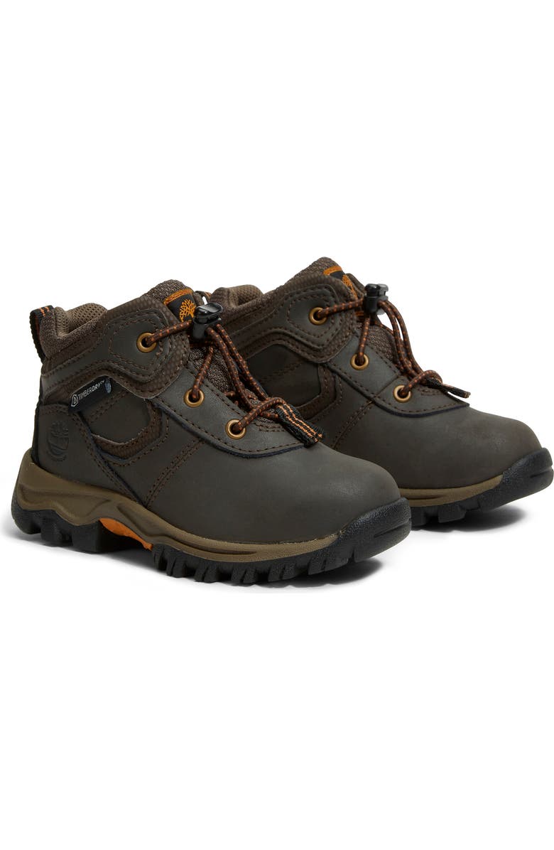 Timberland Kids' Mt. Maddsen Waterproof Hiking Boot, Alternate, color, Dark Brown