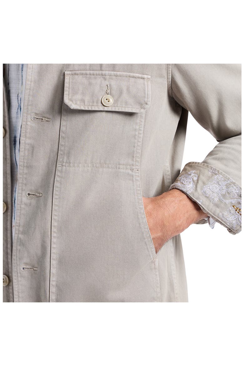 Guston Woven Cotton Shirt Jacket, Alternate, color, CEMENT