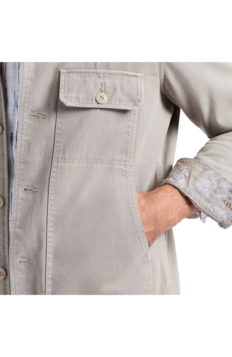 Robert Graham Guston Woven Cotton Shirt Jacket, Alternate, color, Cement