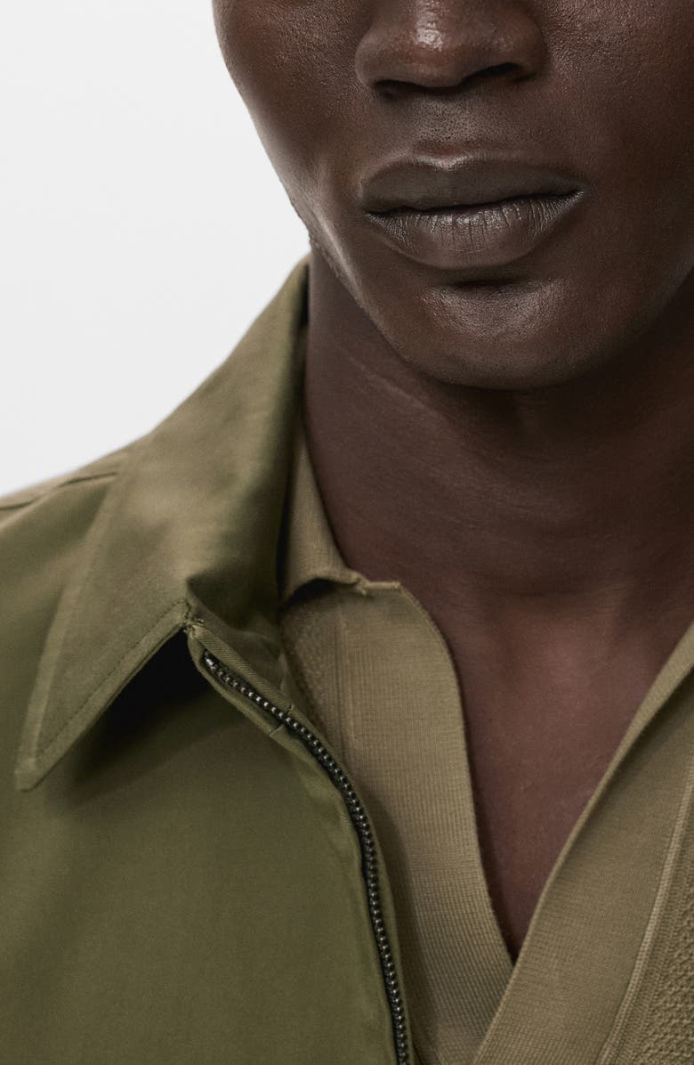 MANGO Cotton Blend Twill Zip Jacket, Alternate, color,