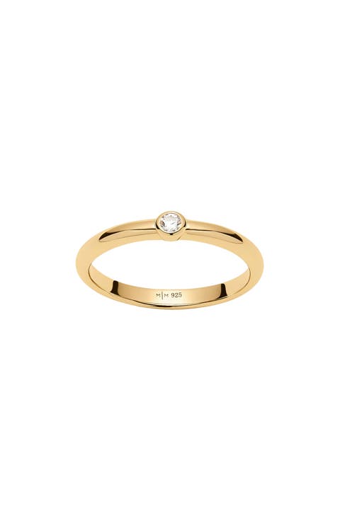 Poppy Cubic Zirconia Solitaire Stacking Ring