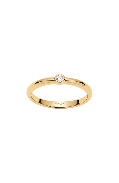 Made By Mary Poppy Cubic Zirconia Solitaire Stacking Ring In Brown